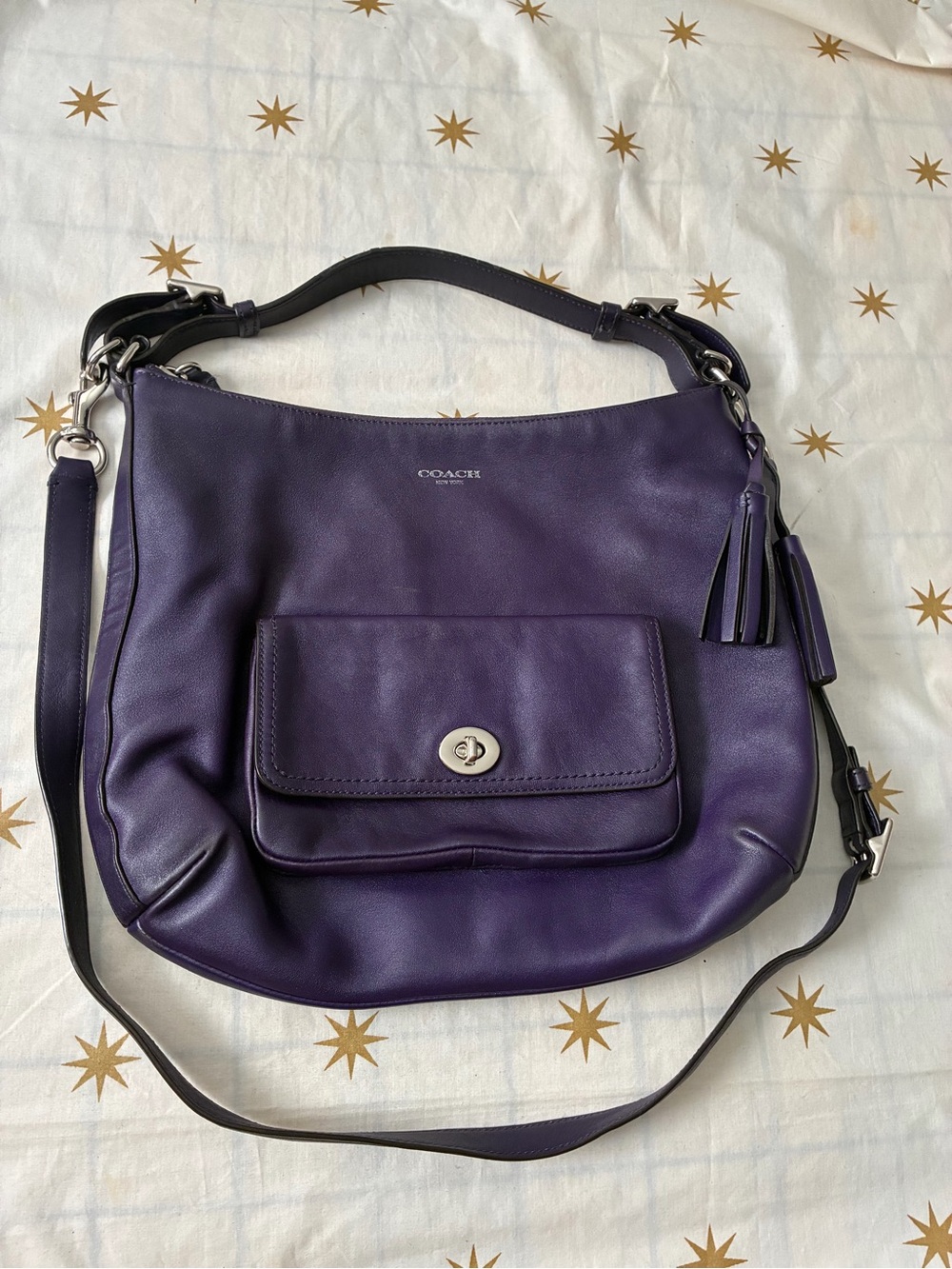 Coach Legacy Hobo Leather Shoulder Bag Purple 22381